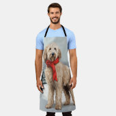 Tablier Chien Goldendoodle dans la neige Noël (Porté)