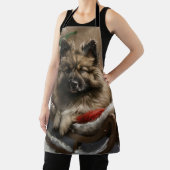 Tablier Chien keeshond Noël Festif  (Insitu)