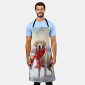 Tablier Chien Labrador dans la neige de Noël (Porté)