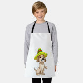 Tablier Chien mexicain avec casquette de paille (Porté)