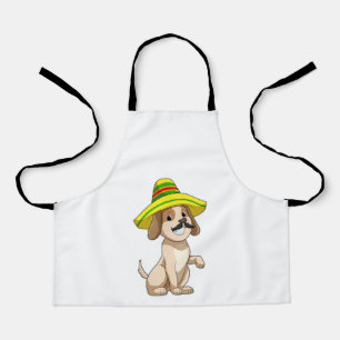Tablier Chien mexicain avec casquette de paille
