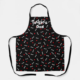 Tablier Chien Papa Maman Coeurs Bones