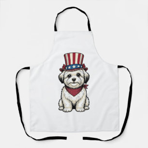 Tablier Chien Patriotique Gravure Vintage Vector Design_1