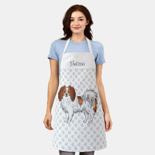 Tablier Chien Phalène Rouge Blanc Avec Pattes Amateur de C
