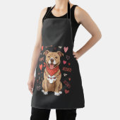 Tablier Chien Pitbull de la Saint-Valentin XOXO Design d'a (Insitu)