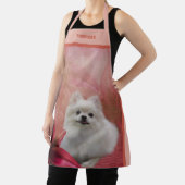 Tablier Chien Poméranien blanc mignon Personnalisé (Insitu)