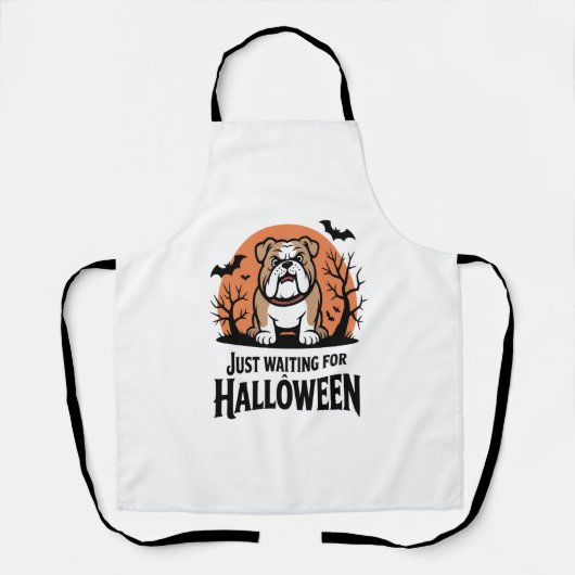 Tablier Chien qui attend juste Halloween (Recto)