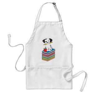 Tablier Chien sur des livres