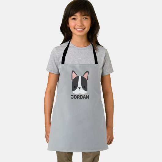 Tablier Chien-taureau français mignon avec nom personnalis (Insitu)