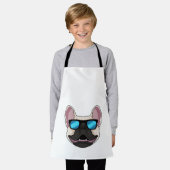 Tablier Chien-taureaux français avec lunettes de soleil (Porté)