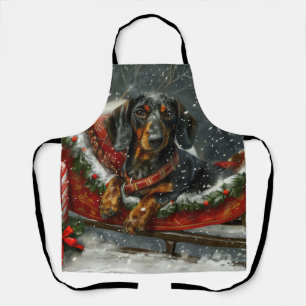 Tablier Chien teckel Noël Festif