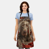 Tablier Chien Weimaraner Noël Festif (Porté)