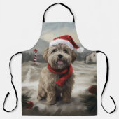 Tablier Chien Yorkipod en Noël de neige (Recto)