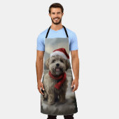 Tablier Chien Yorkipod en Noël de neige (Porté)