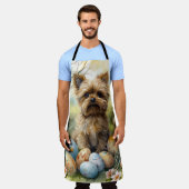 Tablier Chien Yorkipoo Avec Oeufs De Pâques Vacances (Porté)