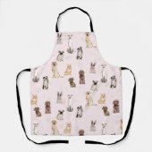 Tablier ChienChiots aquarelle chiens multiples (Recto)