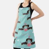 Tablier Chiens Dachshund dans l'amour et le coeur sans cou (Insitu)