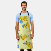 Tablier Chiens d'activité mignons vintage motif sans soudu (Porté)