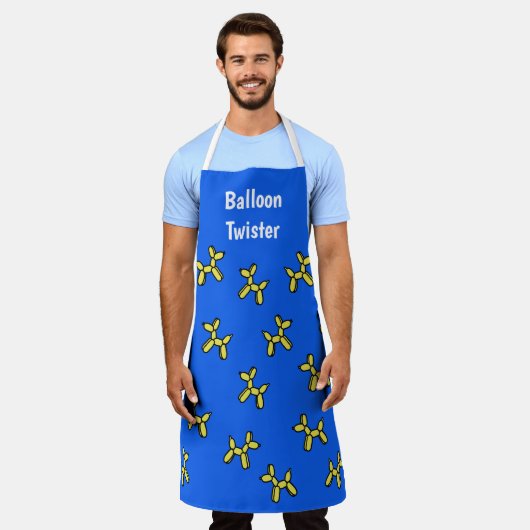 Tablier Chiens de ballon partout sur Blue Twister Apron (Porté)