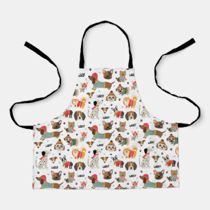 Tablier Chiens de fête dans le Motif de Sweaters de vacanc