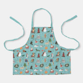 Tablier Chiens de Fêtes en Motif de pulls de Noël (Recto)