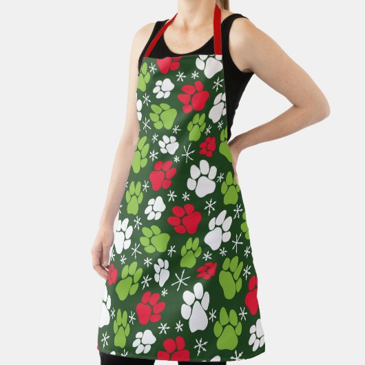 Tablier Chiens de Noël Empreintes de pattes Motifs de chie (Insitu)