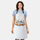 Tablier Chiens en costumes fantômes Halloween T-shirt clas (Porté)