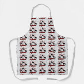 Tablier Chiens Gris Et Coeurs Rouges (Recto)