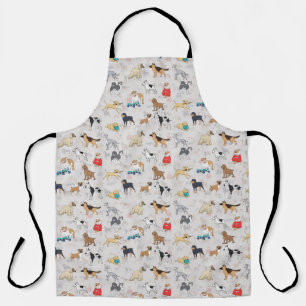Tablier Chiens mignons Design Motif Blanc