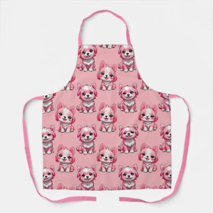 Tablier Chiens roses mignons