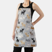Tablier Chihuahua Bones and Paws Gray Apron (Insitu)