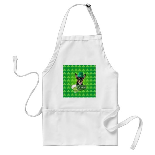 Tablier Chihuahua Chien Chiot Chiot St. Patrick's Day Clov (Devant)
