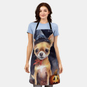 Tablier Chihuahua d'Halloween avec la peur Citrouille (Porté)
