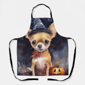Tablier Chihuahua d'Halloween avec la peur Citrouille (Recto)