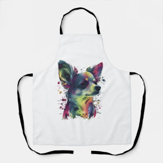 Tablier Chihuahua  Peinture Abstraite  Couleur  Chien Mign