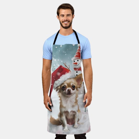 Tablier Chihuahua Winter Wonderland Christmas Joy (Porté)