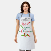 Tablier chili rouge, vert ou de Noël (Porté)