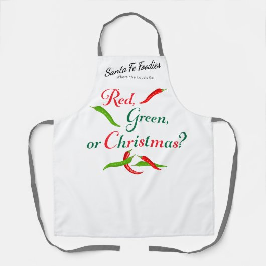 Tablier chili rouge, vert ou de Noël (Recto)