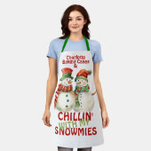 Tablier Chillin avec mes neiges Snowman Personnalisé (Porté)