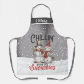 Tablier Chillin avec mes neiges vacances sur mesure (Recto)