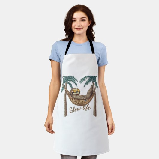 Tablier Chillin' Sloth dans un hamac T-shirt surdimensionn (Porté)