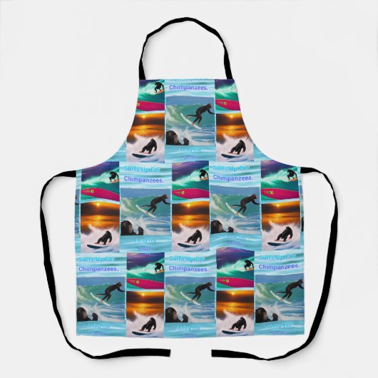 Tablier Chimpanzés Surf Photo Collage, Apron (Recto)
