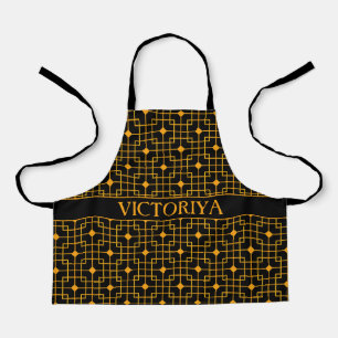 Tablier Chinois Jaune Noir minimaliste Motif