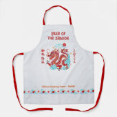 Tablier Chinois Papercut Red Dragon Lunaire Nouvel An 2024 (Recto)