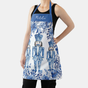 Tablier Chinoiserie Bleu Blanc Floral Casse-Noisettes Sold