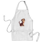Tablier Chiot Brun Assis Chien Doux Heureux (Devant)