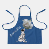 Tablier Chiot Dalmatien Et Rose Personnalisé (Recto)