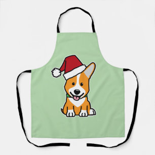 Tablier chiot de chien Corgi chapeau de Père Noël de Noël