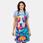 Tablier Chiot en design de manteau bleu (Porté)