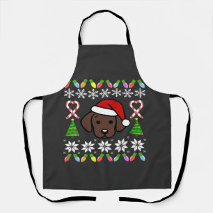 Tablier Chiot Labrador Chocolat Noël Santa Géant